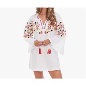 Mudpie NWT tunic blouse top embroidered relax fit size M